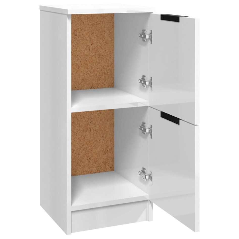 Aparadores 2 uds madera contrachapada blanco brillo 30x30x70