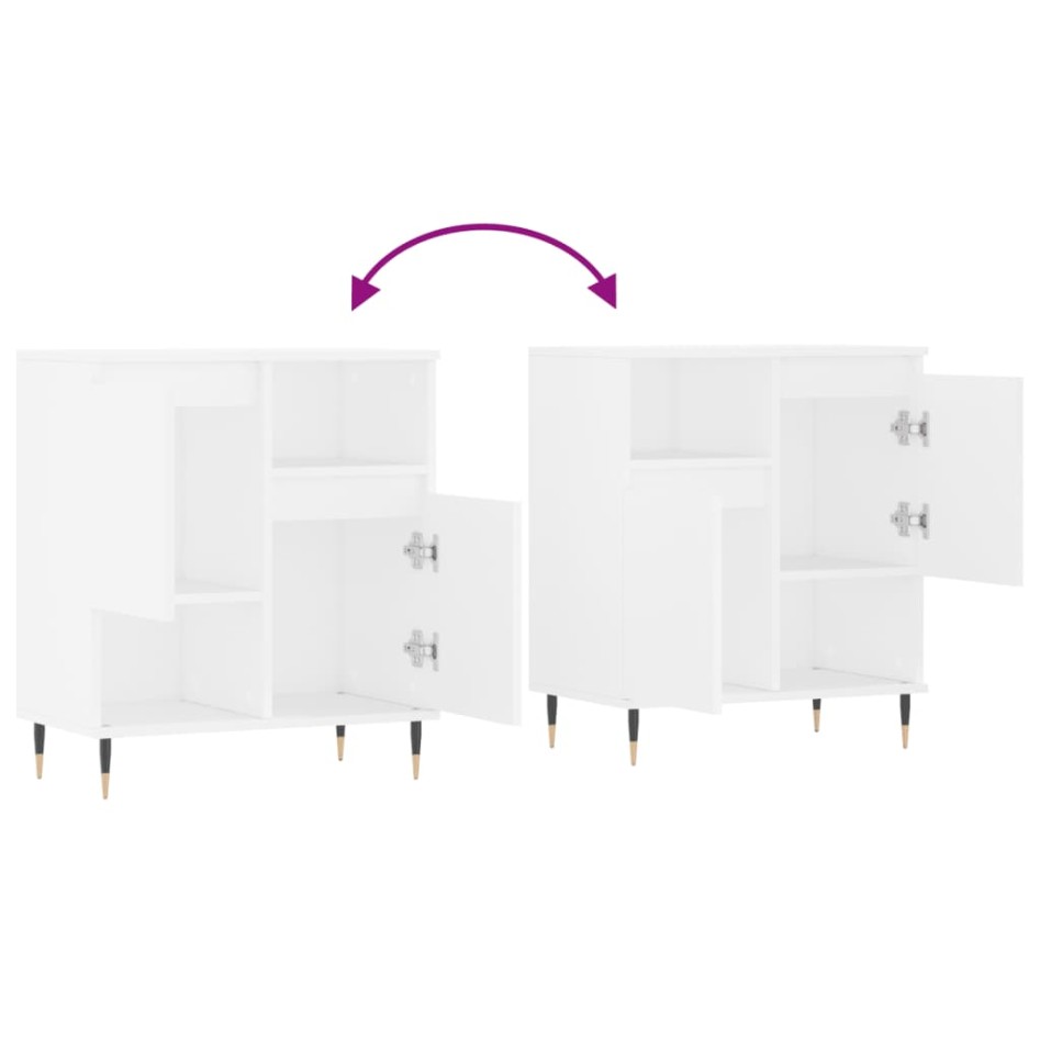 Aparador de madera contrachapada blanco 60x35x70