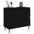 Armario de baño madera contrachapada negro 65x33x60