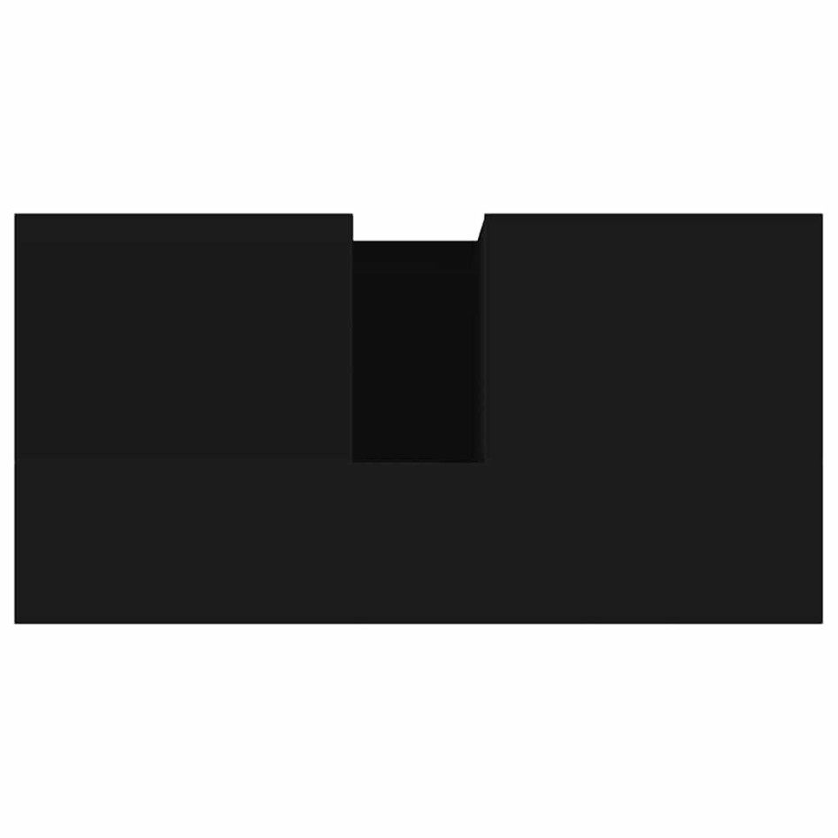 Armario de baño madera contrachapada negro 65x33x60