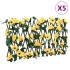 Enrejado expansible hiedra artificial amarillo 5 uds 180x20