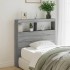 Cabecero de cama con luz LED gris Sonoma 100x17x102