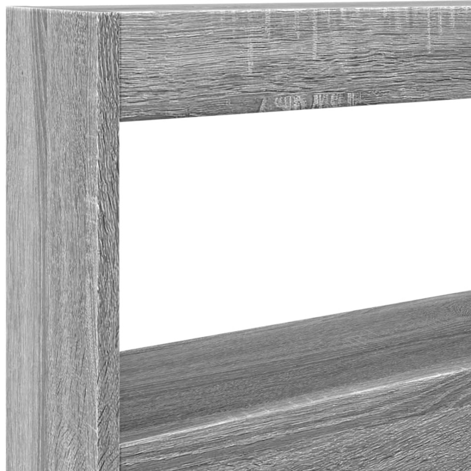 Cabecero de cama con luz LED gris Sonoma 100x17x102