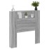 Cabecero de cama con luz LED gris Sonoma 100x16,5x103,5