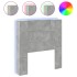 Cabecero de cama con luz LED gris hormigón 100x16,5x103,5