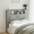Cabecero de cama con luz LED gris hormigón 120x16,5x103,5