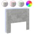 Cabecero de cama con luz LED gris hormigón 120x16,5x103,5