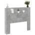 Cabecero de cama con luz LED gris hormigón 120x16,5x103,5