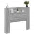 Cabecero de cama con luz LED gris Sonoma 120x16,5x103,5