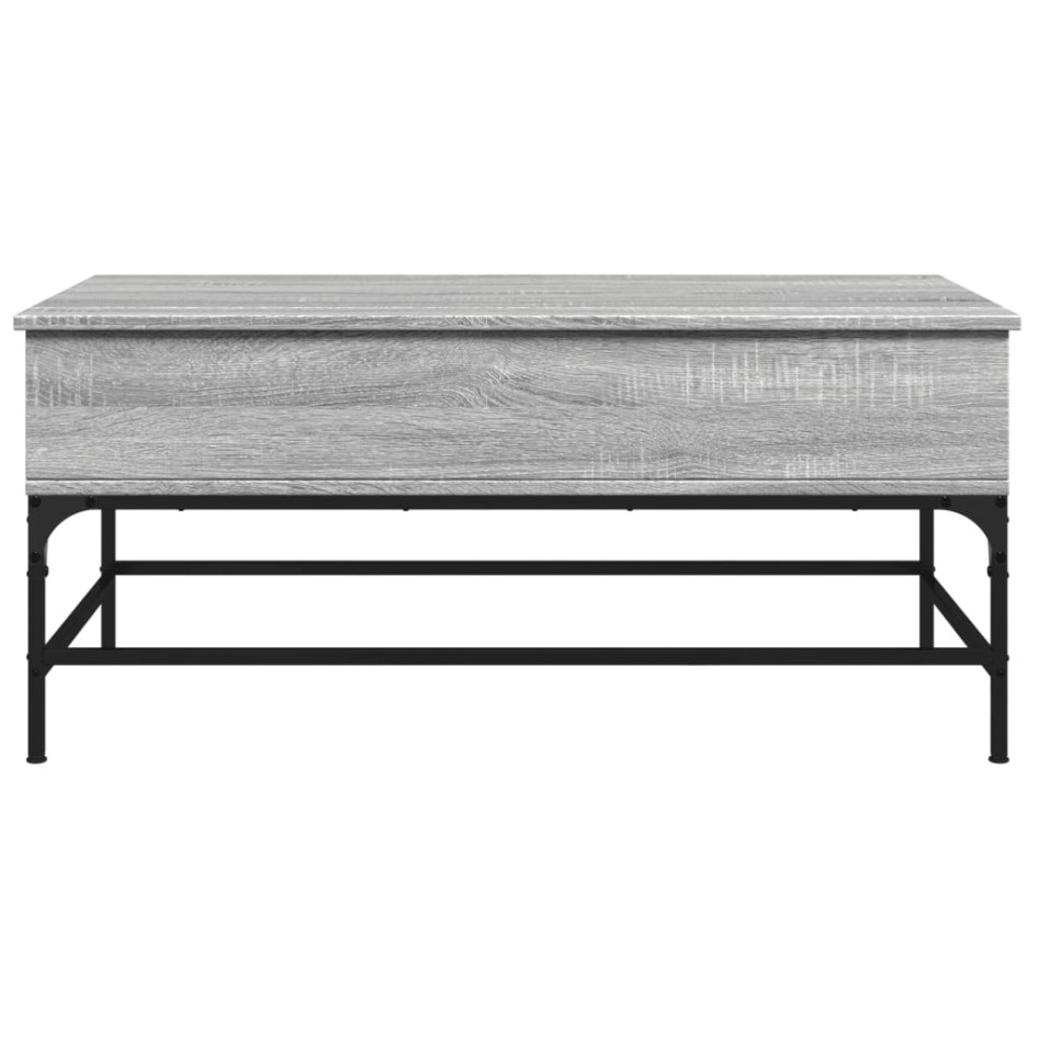 Mesa de centro madera ingeniería metal gris Sonoma 100x50x45