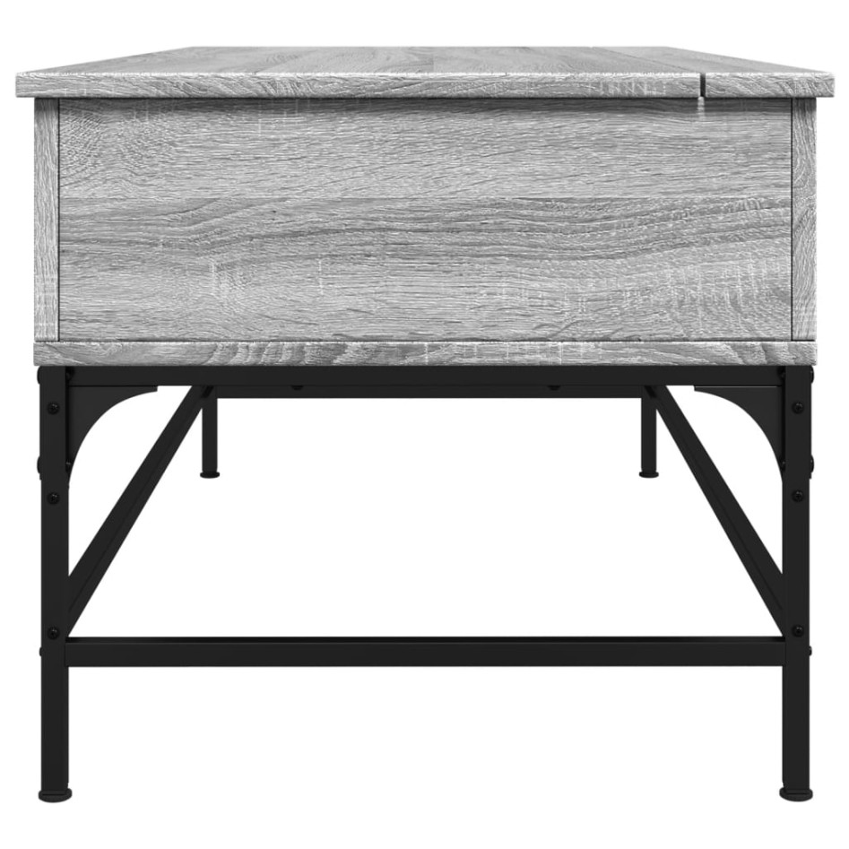 Mesa de centro madera ingeniería metal gris Sonoma 100x50x45
