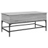 Mesa de centro madera ingeniería metal gris Sonoma 100x50x45