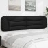 Cabecero de cama acolchado cuero sintético negro 200