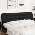 Cabecero de cama acolchado cuero sintético negro 200