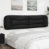 Cabecero de cama acolchado cuero sintético negro 200