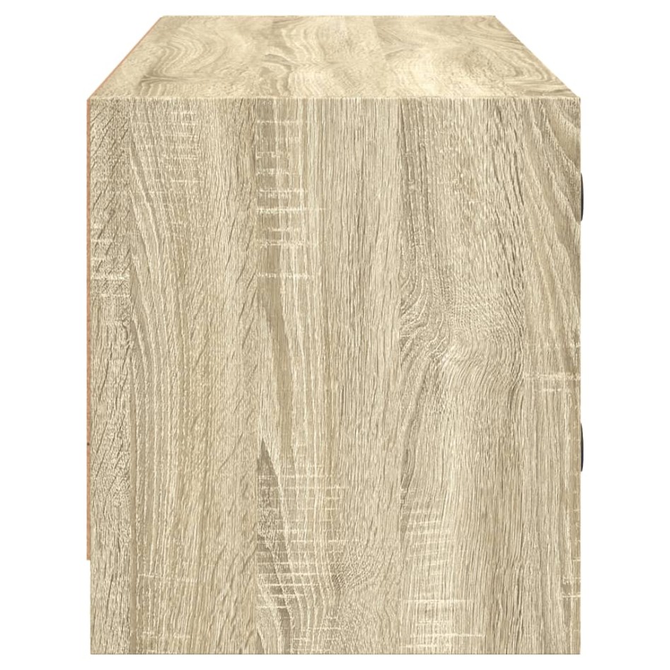 Mueble de TV con puertas de vidrio roble Sonoma 102x37x42