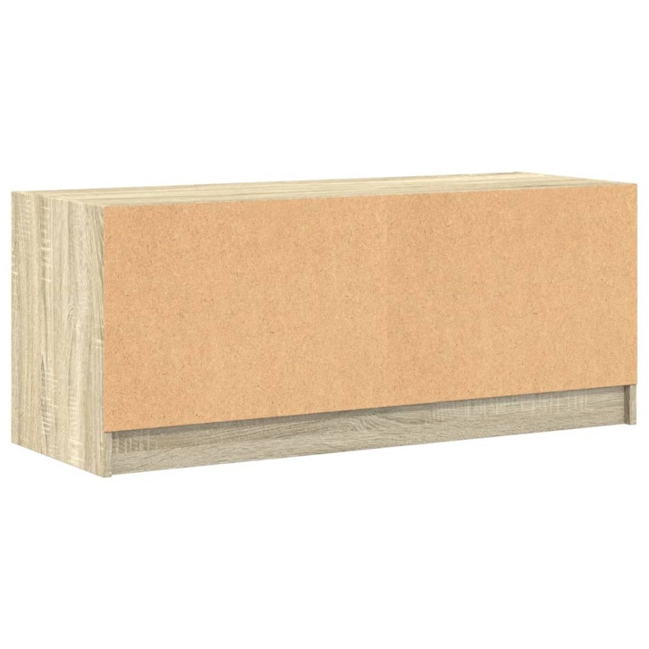 Mueble de TV con puertas de vidrio roble Sonoma 102x37x42