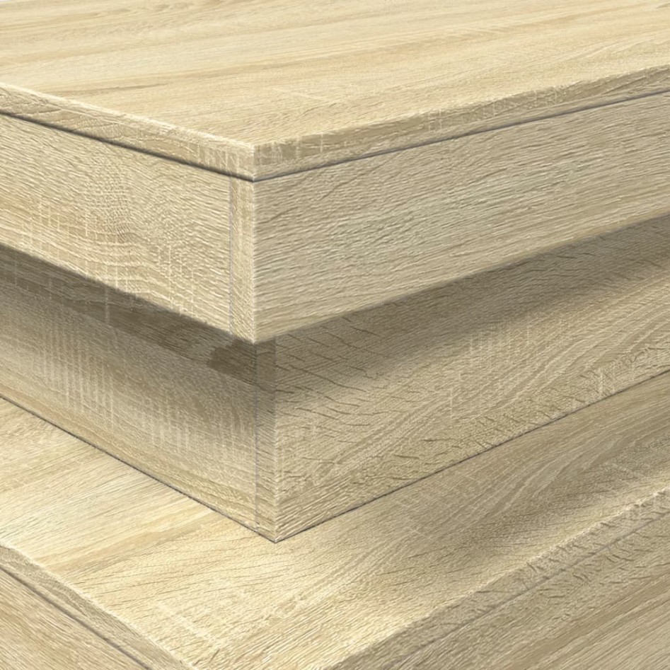 Mesa de centro con luces LED roble Sonoma 90x50x40