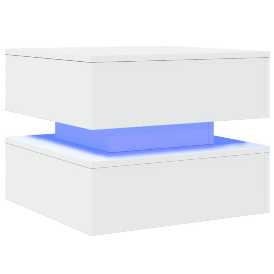 Mesa de centro con luces LED blanco 50x50x40