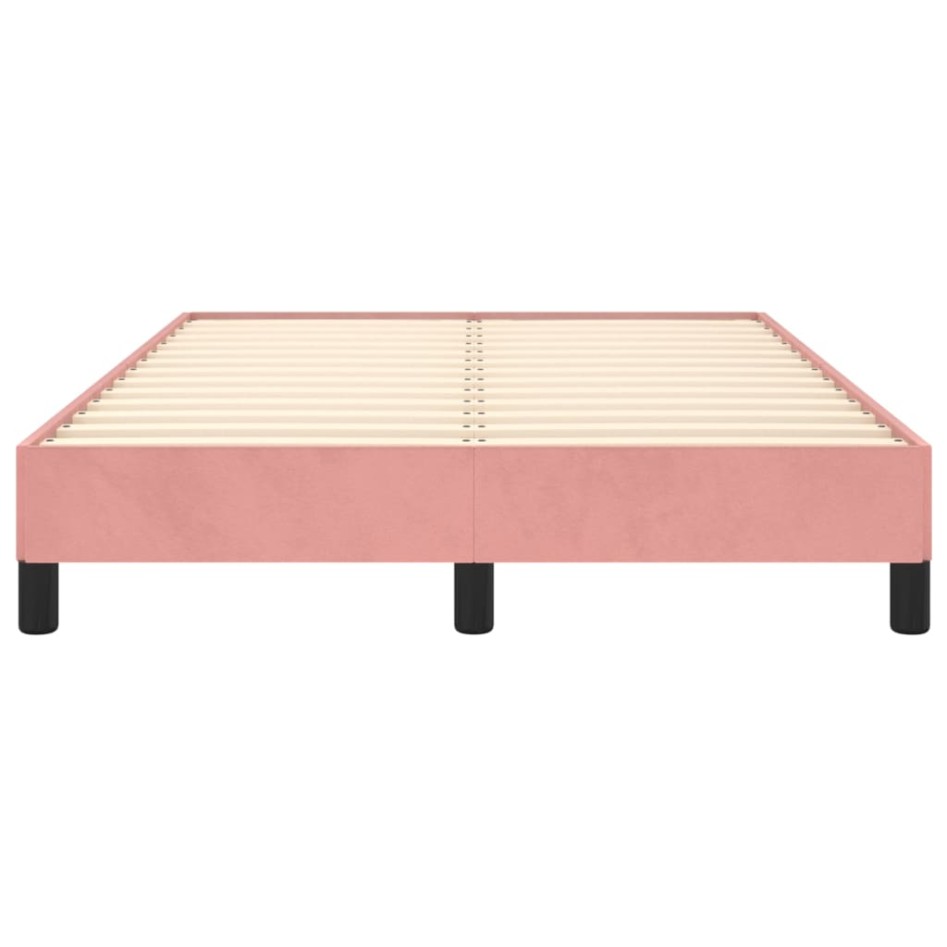 Estructura de cama de terciopelo rosa 120x200