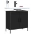 Armario para lavabo de baño madera ingeniería negro 60x30x60