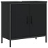 Armario para lavabo de baño madera ingeniería negro 60x30x60