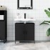 Armario para lavabo de baño madera ingeniería negro 60x30x60