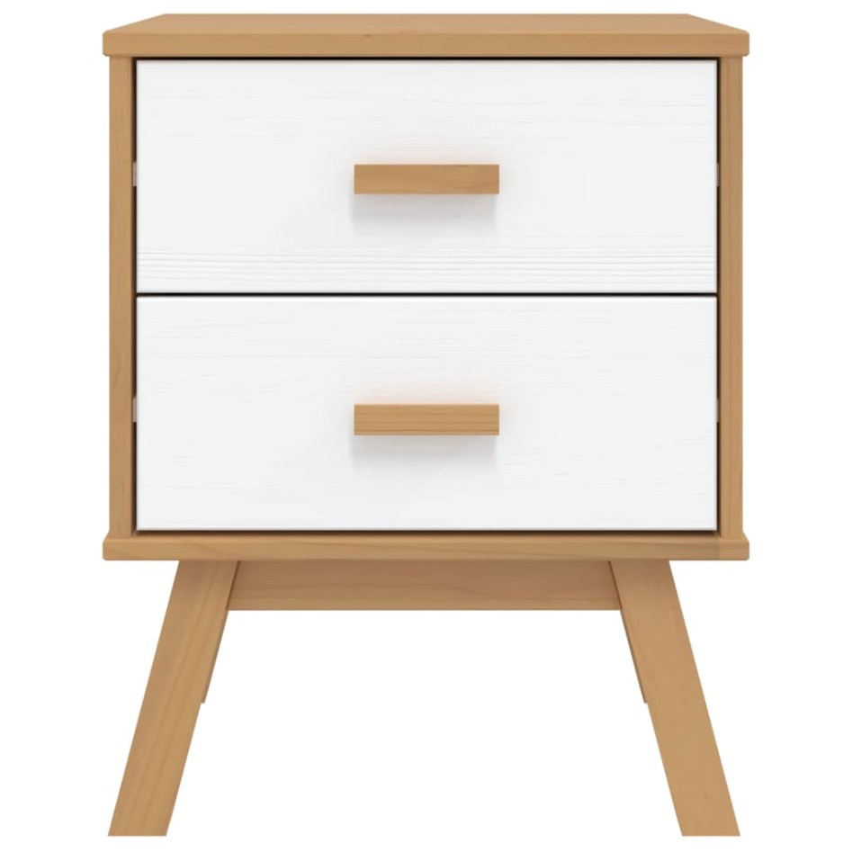 Mesita de noche OLDEN madera maciza de pino blanco y