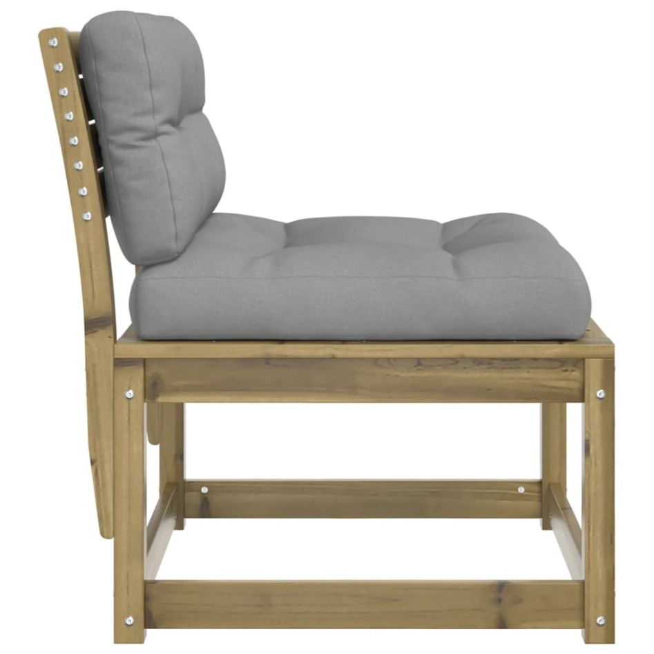 Sofá de jardín con cojines madera impregnada de