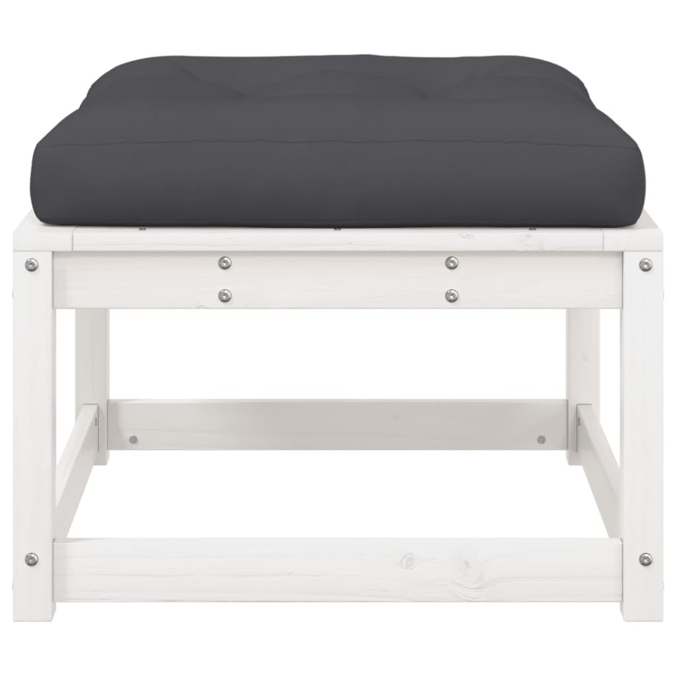 Taburete de jardín con cojines madera maciza de pino