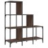 Estantería madera ingeniería y metal marrón roble 92x30x102