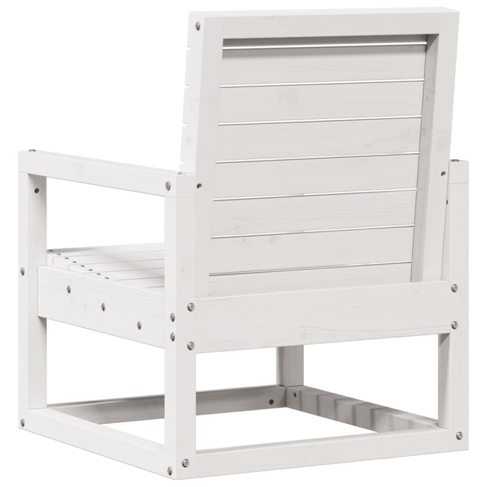 Silla de jardín madera maciza de pino blanco 57,5x63x76