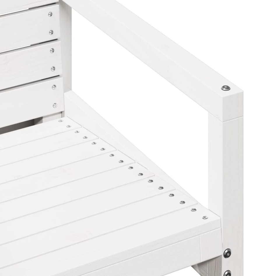 Silla de jardín madera maciza de pino blanco 57,5x63x76