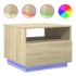 Mesa de centro con luces LED roble Sonoma 50x49x40