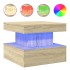 Mesa de centro con luces LED roble Sonoma 50x50x40
