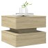 Mesa de centro con luces LED roble Sonoma 50x50x40