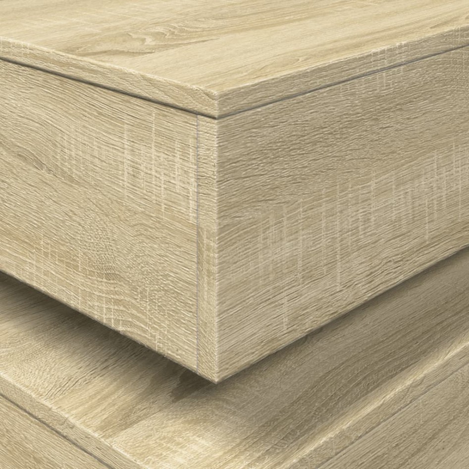 Mesa de centro con luces LED roble Sonoma 50x50x40