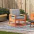 Silla de jardín madera maciza de pino marrón cera 57,5x63x76