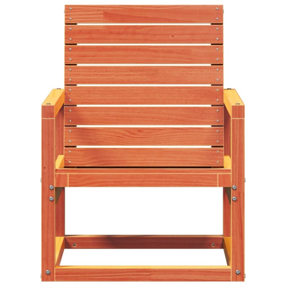 Silla de jardín madera maciza de pino marrón cera 57,5x63x76