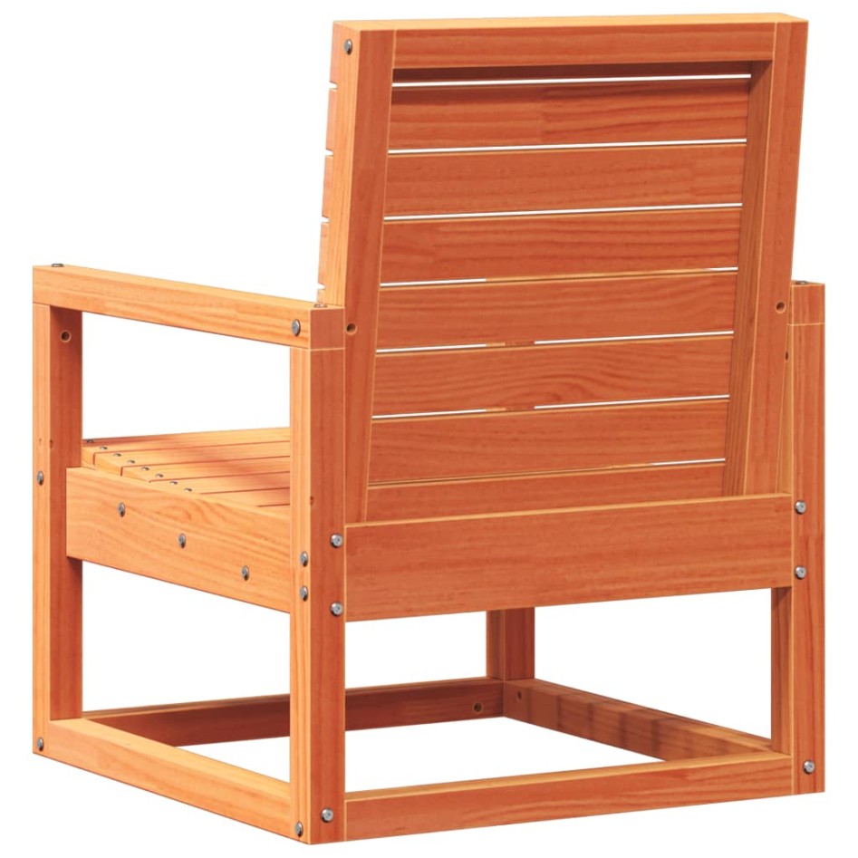 Silla de jardín madera maciza de pino marrón cera 57,5x63x76