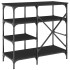 Estantería de cocina madera ingeniería metal negro 90x40x84