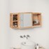 Armario con espejo madera maciza nogal 80x17x34