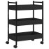Carrito de cocina madera de ingeniería negro 50x30x70