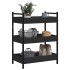 Carrito de cocina madera de ingeniería negro 50x30x70