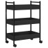 Carrito de cocina madera de ingeniería negro 50x30x70