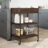 Carrito de cocina madera ingeniería marrón roble 60x48x89,5