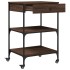 Carrito de cocina madera ingeniería marrón roble 60x48x89,5