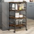 Carrito de cocina madera ingeniería roble ahumado 45x35x89,5