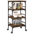 Carrito de cocina madera ingeniería roble ahumado 45x35x89,5