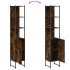 Armario de baño madera ingeniería roble ahumado 33x33x185,5